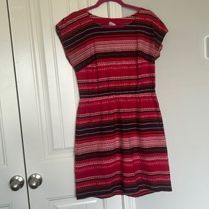 Multicolored Dress with elastic waist N
